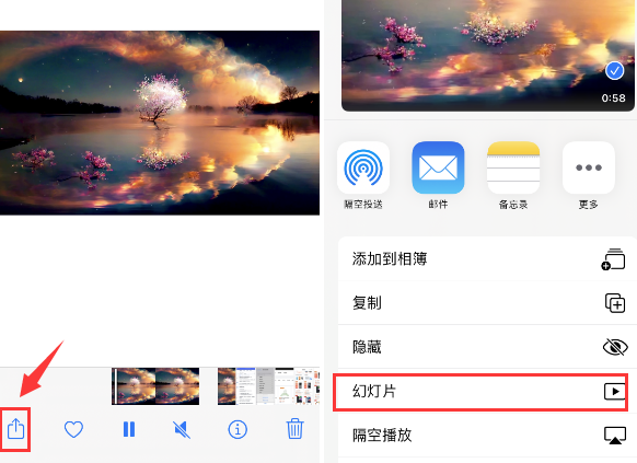 山亭苹果14维修店分享iPhone14相册视频如何循环播放 