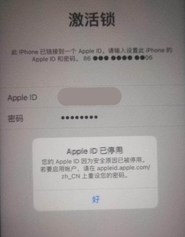 山亭苹果手机维修分享iPhone 12 出现提示“Apple ID 已停用”怎么办 